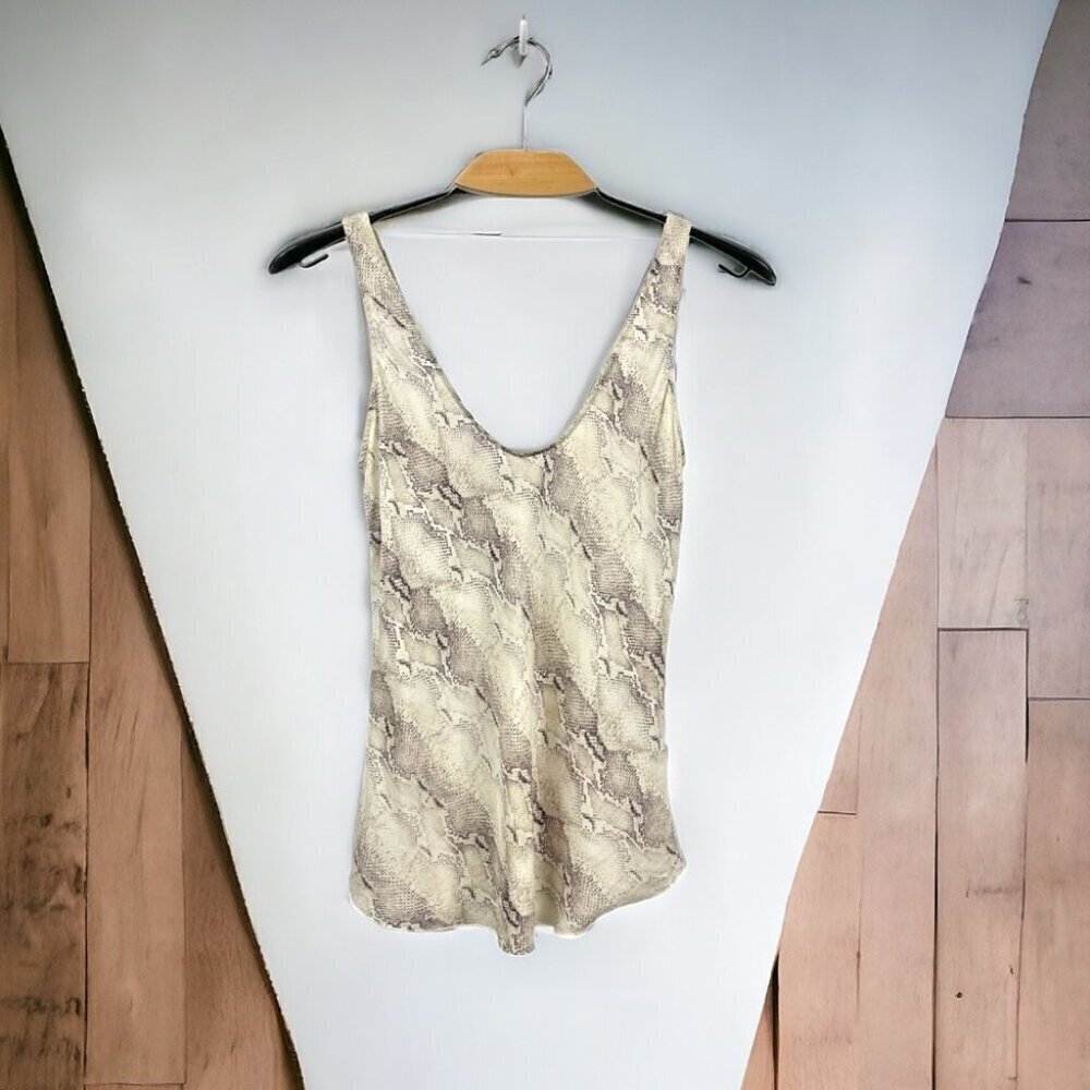 ** Babaton 100% Silk Neutral Snakeprint Tank Blouse Size XS